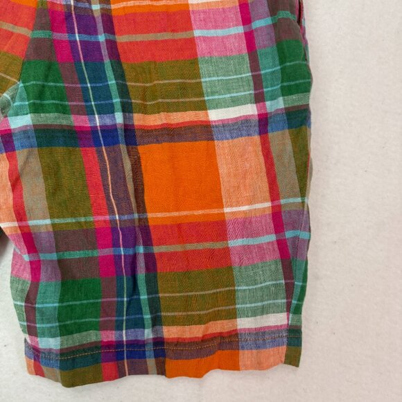 Polo Golf Ralph Lauren Men's 34 Madras Plaid 100% Linen Bermuda Shorts - Picture 8 of 15